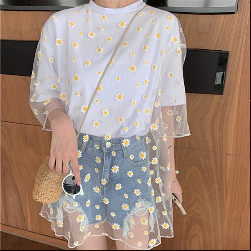 summer womens streetwear t shirt woman daisy print mesh patchwork tee plus size korean women clothes casual black, White
summer womens streetwear t shirt woman daisy print mesh patchwork tee plus size korean women clothes casual black, White