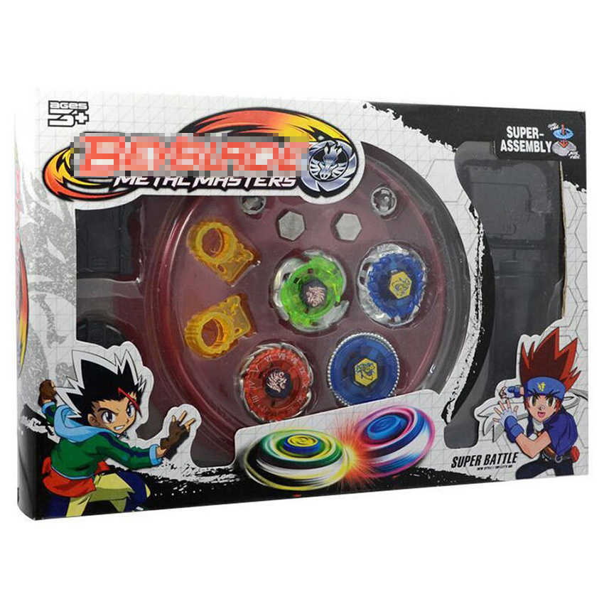 4pcs/set Beyblades arena stadium Metal Fusion 4D Battle Top Fury Masters launcher grip bey blade child christmas gift toy 210803