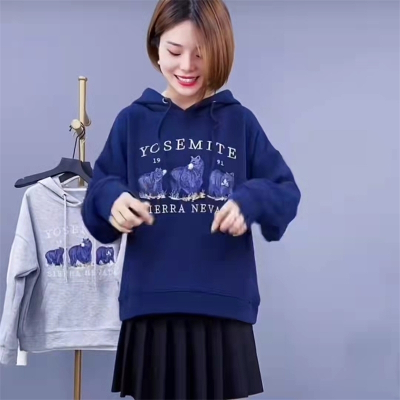 2021 autumn new Korean heavy craft cartoon embroidery casual loose multicolor hooded women's sweater, White
2021 autumn new Korean heavy craft cartoon embroidery casual loose multicolor hooded women's sweater, White