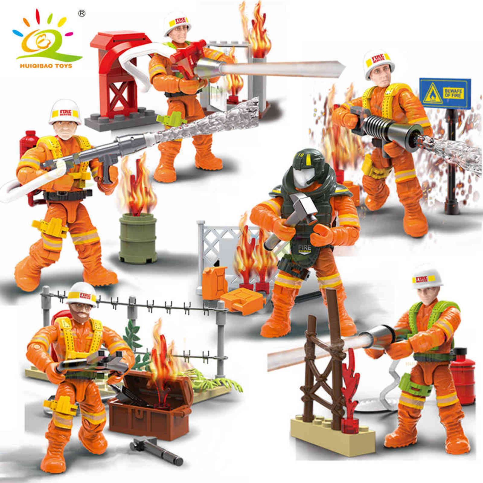 HUIQIBAO 8pcs 1:36 Firefighter Figures Model Building Blocks City Firemen Dolls Accessories Bricks Children Educational Toys H1103
HUIQIBAO 8pcs 1:36 Firefighter Figures Model Building Blocks City Firemen Dolls Accessories Bricks Children Educational Toys H1103
