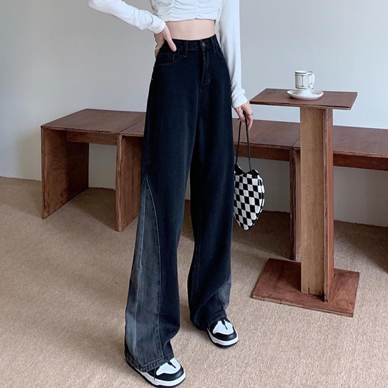 Women' Jeans Black Autumn And Winter Straight Tube Loose 2021 Chic Hong Kong Style Design High Waist Wide Leg Pants 
Women' Jeans Black Autumn And Winter Straight Tube Loose 2021 Chic Hong Kong Style Design High Waist Wide Leg Pants
