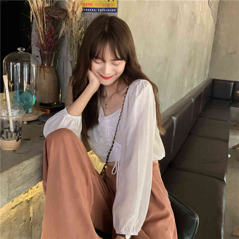 spring Vintage white Shirt female Oversize Tops Long sleeve Girls Blouse Plus Size Summer Women Blouses femme Blusas 210417Z