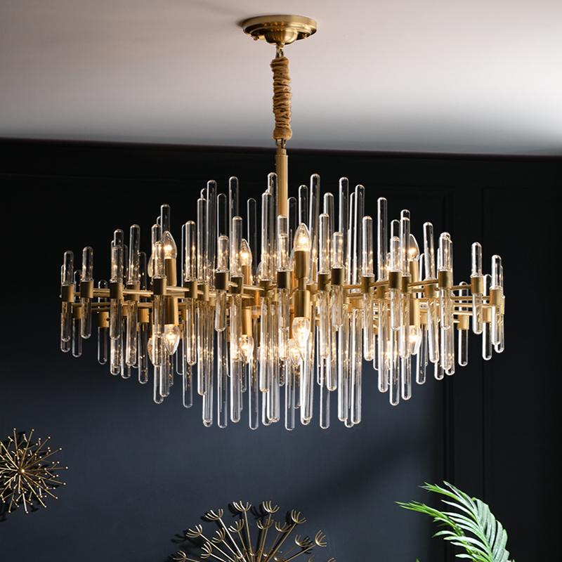 Modern Gold Led Pendant Lights Crystal Tubes Lamp Living Room Decor Hanging Light Drop Suspension Luminaire Lamps
Modern Gold Led Pendant Lights Crystal Tubes Lamp Living Room Decor Hanging Light Drop Suspension Luminaire Lamps