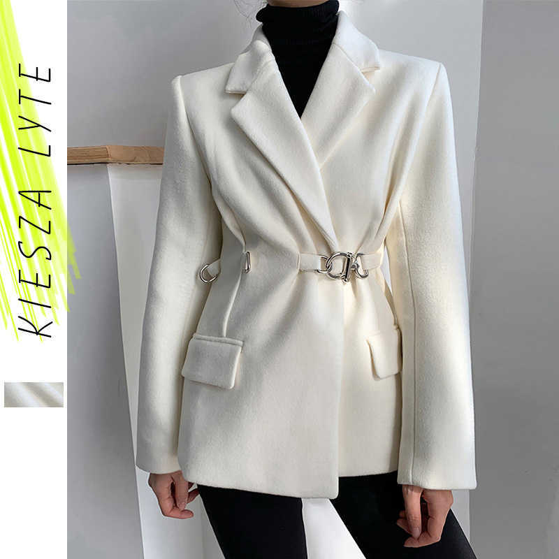 Women White Woollen Jacket Winter Office Ladies Elegant Lapel Belt Buckle Wool Blazer Coat Female 210608
Women White Woollen Jacket Winter Office Ladies Elegant Lapel Belt Buckle Wool Blazer Coat Female 210608