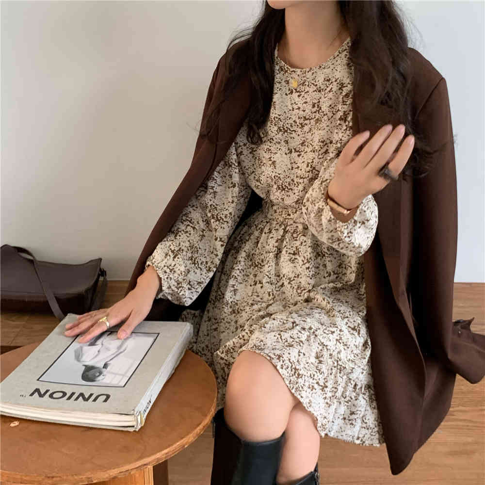 Autumn Winter Double Breasted Blazer Women Work Wear Formal Minimalist Loose Elegant OL Suit Collar Coat Female 210421