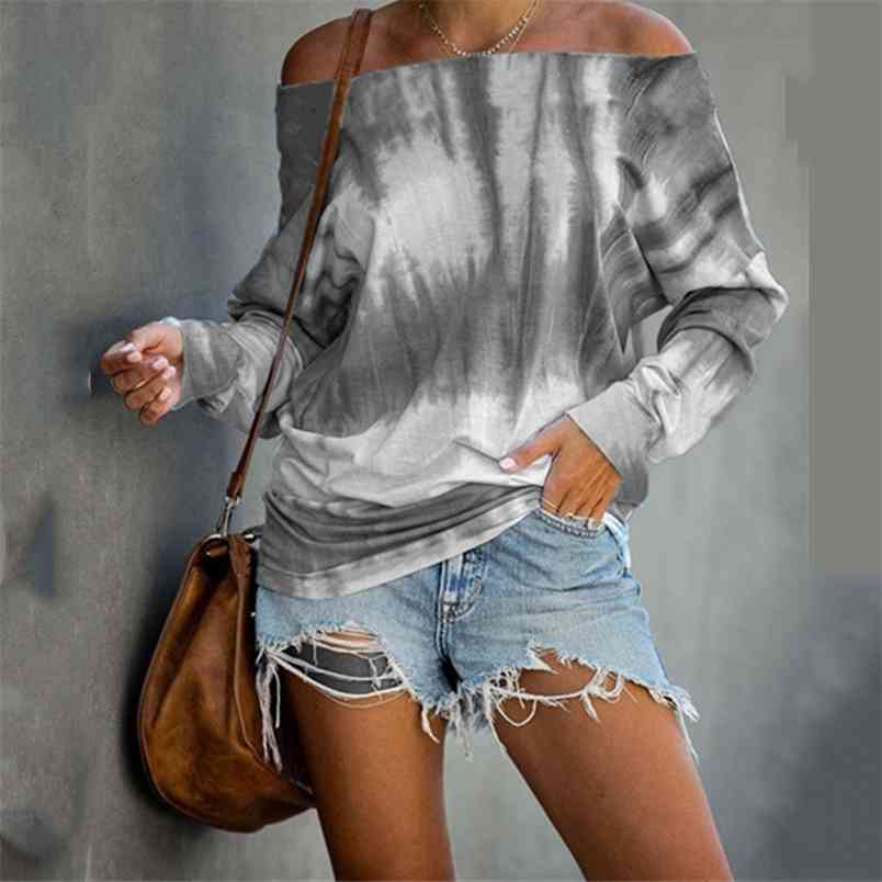 autumn long-sleeved fashion off-the-shoulder tie-dye printed ladies tops T-shirt women sexy slash neck casual basic tshirts 210517, Gray
autumn long-sleeved fashion off-the-shoulder tie-dye printed ladies tops T-shirt women sexy slash neck casual basic tshirts 210517, Gray