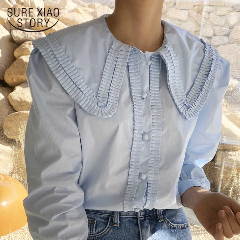 Turn-Down Collar Lantern Sleeve Shirts Women Single Breast Solid Loose Women Blouse and Tops Female Clothing Blusas 13861 210527, Blue
Turn-Down Collar Lantern Sleeve Shirts Women Single Breast Solid Loose Women Blouse and Tops Female Clothing Blusas 13861 210527, Blue