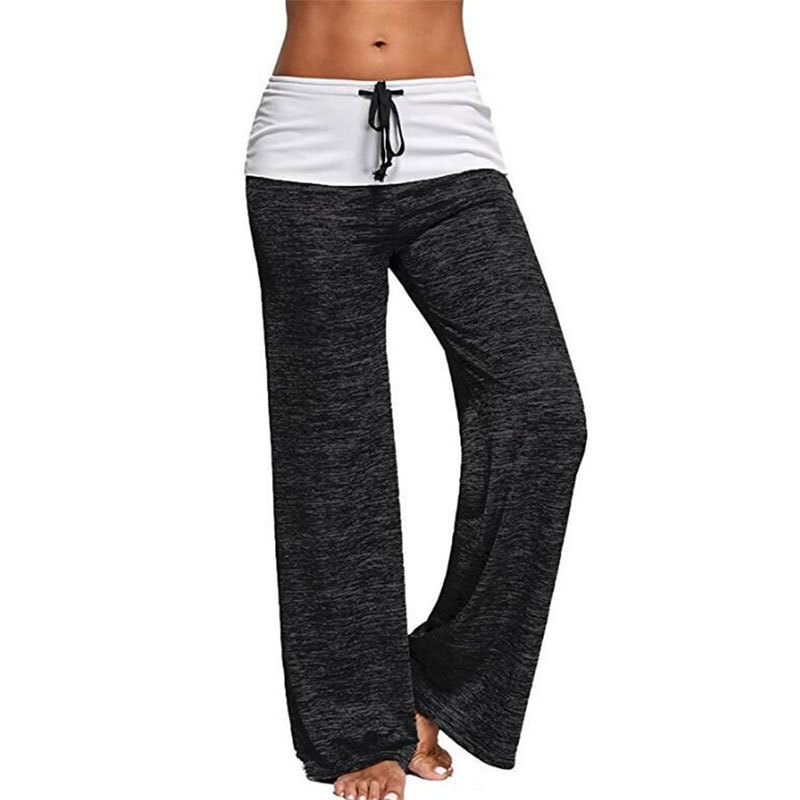 Women Splicing Quick Drying Sports Pants Fashion Loose Outdoor Leisure Wide Leg Straight Autumn Winter Plus Size 210522