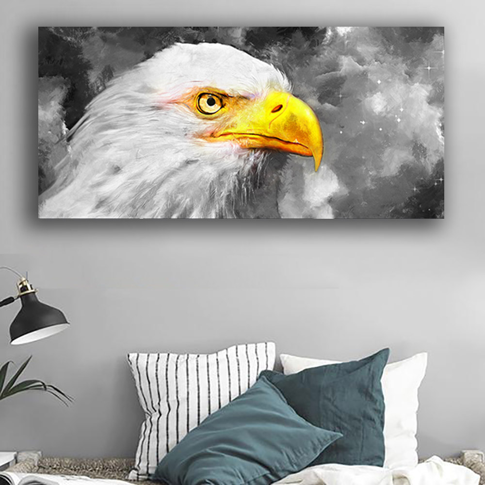 Eagle Modern Canvas Painting Abstract Animal Pictures Black White Background Living-Room-Decor Wall Art Posters