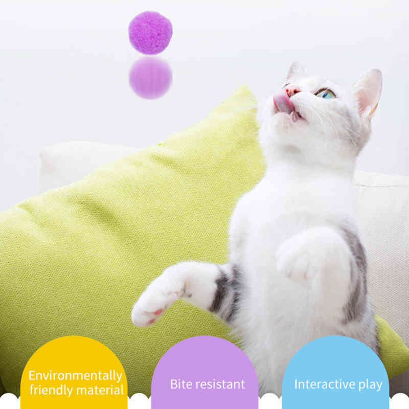 Elastic plush dog ball creative colorful pet cat toy plush ball colorful candy color teeth cleaning ball funny cat interaction