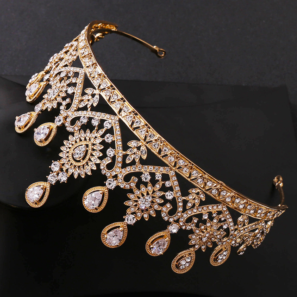 Headpieces Shinning Tiaras And Crowns Bride Big Hollow Crystal Wedding Crown Queen King Hair Jewelry Head Accessories