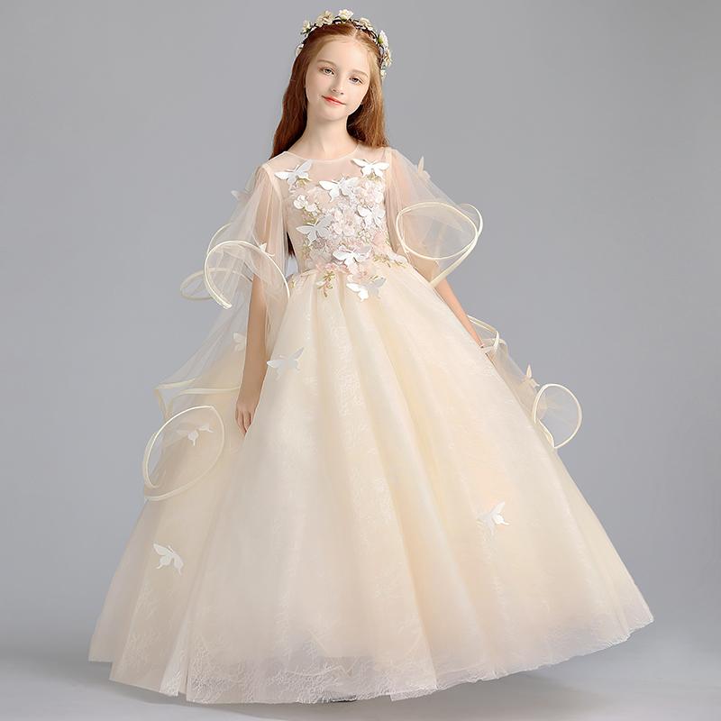 Girl's Dresses Flower Girl Appliques Sequined O-Neck Princess Luxury Champagne Floor-Length Lace Tulle Embroidery Kids Party Gown H158, Red;yellow
Girl's Dresses Flower Girl Appliques Sequined O-Neck Princess Luxury Champagne Floor-Length Lace Tulle Embroidery Kids Party Gown H158, Red;yellow