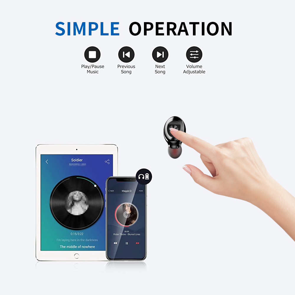 Bluetooth-compatible couteur sans fil casque Sport couteur Mini casque stro son dans loreille IPX5 tanche tws 5.0 affichage de