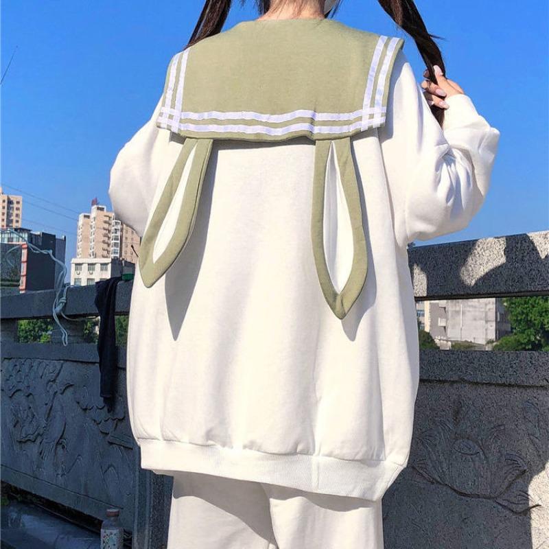 Women's Hoodies & Sweatshirts Thin Preppy Style Sweet Loose Hit Bow Long Sleeve Sailor Collar Hoodie Striped Student Sweatshirt Women Tops O, Black
Women's Hoodies & Sweatshirts Thin Preppy Style Sweet Loose Hit Bow Long Sleeve Sailor Collar Hoodie Striped Student Sweatshirt Women Tops O, Black