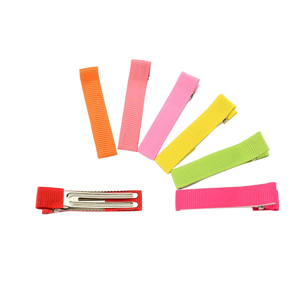 Baby Girls Barrettes 2Inches Small Cute Solid Hairclip DIY Wrapped Safety Hairpin Clips Kids for Toddler Hairpins Hair Accessory Material