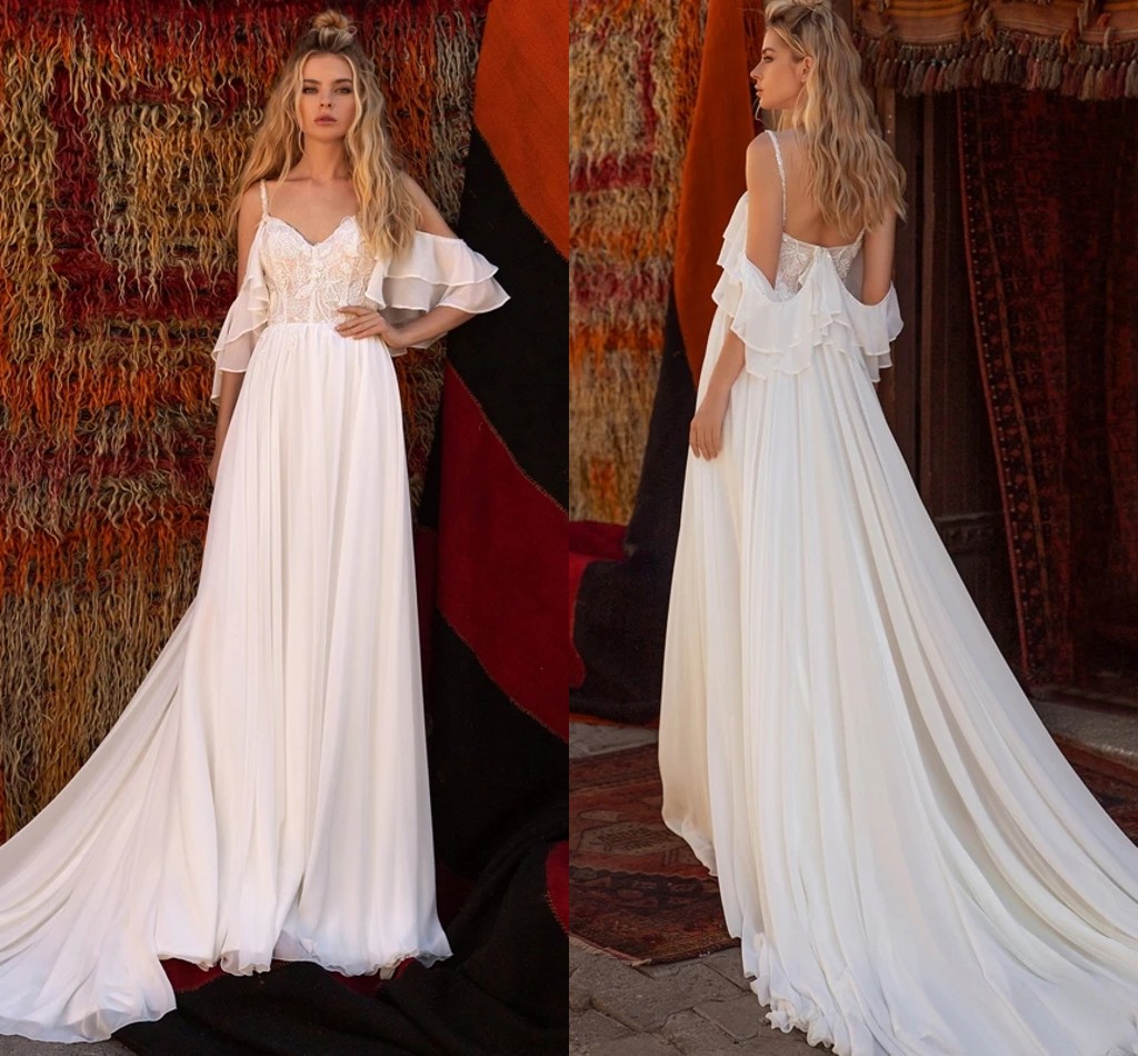 Dropping Off Shoulder Sleeves A Line Wedding Dresses With Straps Flowy Chiffon Summer Beach Lace Appliqued Bridal Gowns Simple Long Maternity Robes de Mariee AL9499, Royal blue
Dropping Off Shoulder Sleeves A Line Wedding Dresses With Straps Flowy Chiffon Summer Beach Lace Appliqued Bridal Gowns Simple Long Maternity Robes de Mariee AL9499, Royal blue