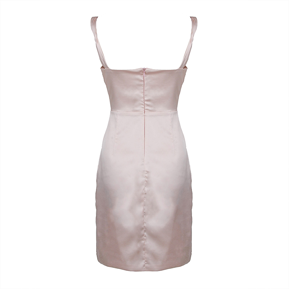 Free Women's Dress Wholesale Blush Draped Corset Stain Lady Summer Bodycon Pencil Drop 210524
