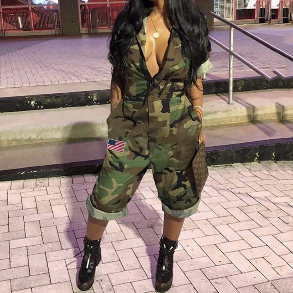 Women Short Sleeves Camouflage Print American Flag Casual Mid Short Camouflage Jumpsuits Size Plus Fashion 2021 New Spring
Women Short Sleeves Camouflage Print American Flag Casual Mid Short Camouflage Jumpsuits Size Plus Fashion 2021 New Spring