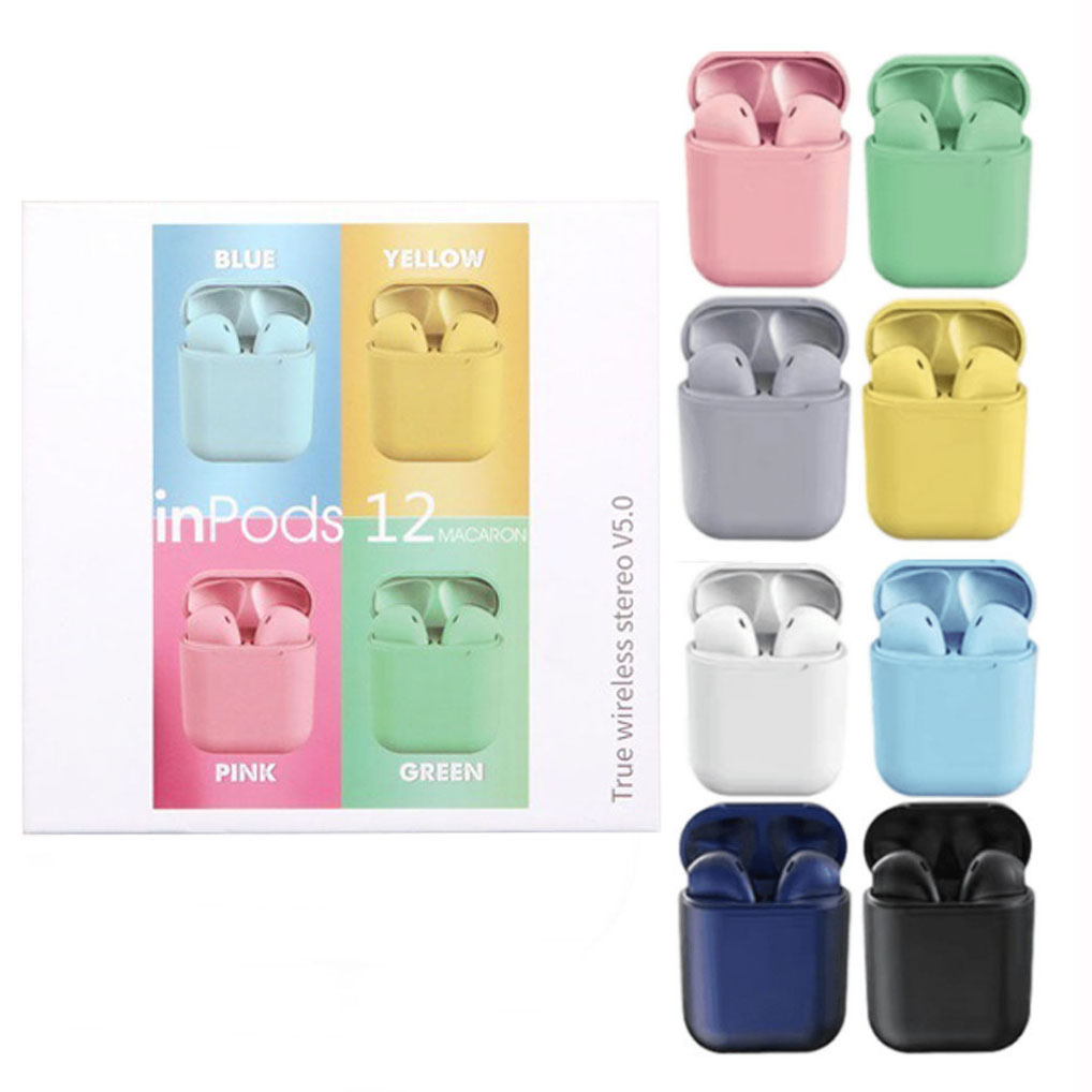 Tws Inpods 12 wireless earphone bluetooth 5.0 sport stereo touch control headset multiple colors original headphone, White
Tws Inpods 12 wireless earphone bluetooth 5.0 sport stereo touch control headset multiple colors original headphone, White