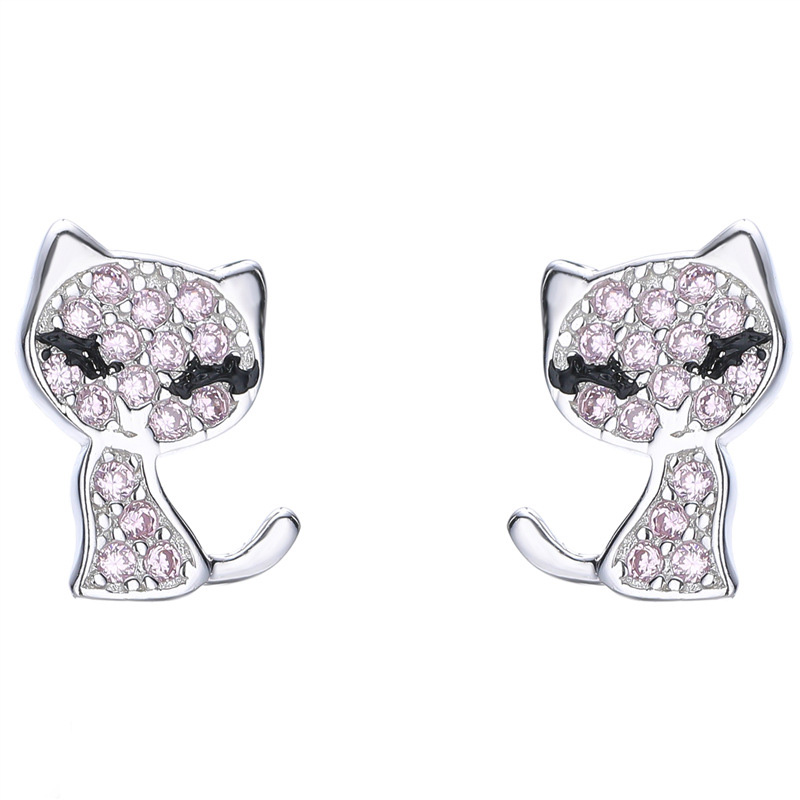 Cat shape Shining Stud Earring 925 Sterling Silver CZ Diamond Women Wedding Jewelry Earrings with BOX summer gift, Golden;silver
Cat shape Shining Stud Earring 925 Sterling Silver CZ Diamond Women Wedding Jewelry Earrings with BOX summer gift, Golden;silver