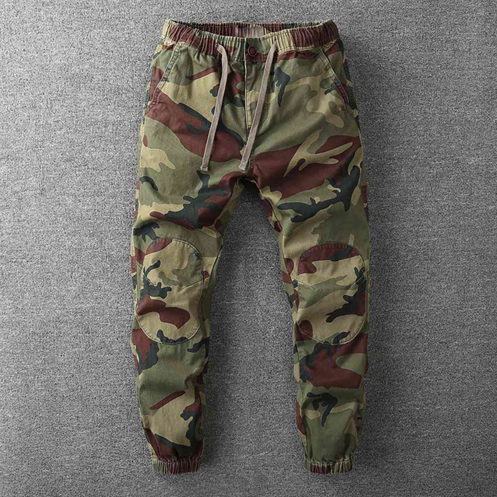 Trendy Camouflage Cargo Joggers Pants Men Casual Military Pants Loose Baggy Army Style Trousers Streetwear Retro Harem Pants 211112