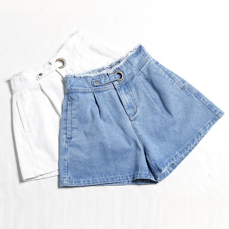 Jbersee Blue Denim Shorts For Women Summer Fashion Plus Size Short Jeans High Waist Wide-leg Casual Loose Feminino Women's