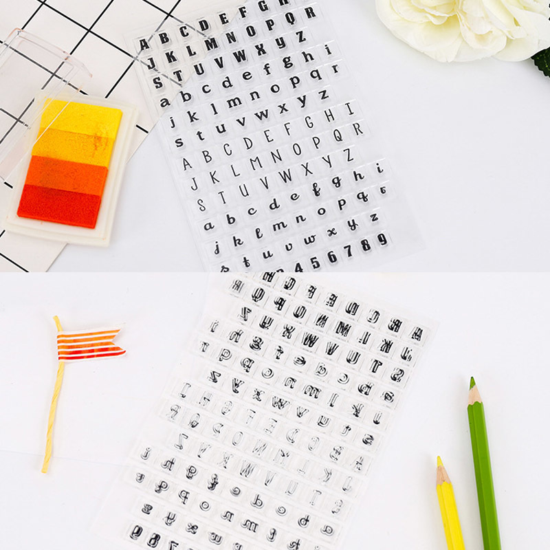 Transparent Silicone Stamp DIY Scrapbooking English Alphabet Series Clear Stamp Seal Photo Album Decor