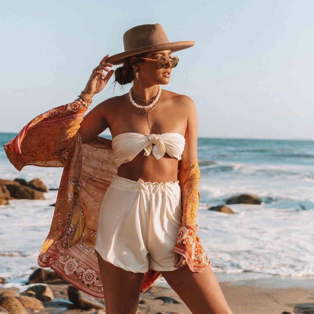 Yellow Bohemian Printed Bikini Cover-ups Long Kimono Cotton Tunic For Women Summer Wrap Dress Beach Wear Swim Suit Cover Up A558 210420