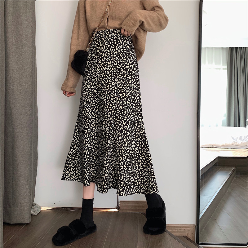 Nomikuma Corduroy Floral Women Mermaid Skirt Korean High Waist Elegant A-line Skirts Autumn Winter New Faldas Mujer 6C992 210427