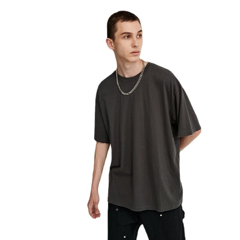 Men' T-Shirts Star Actual Shooting Models Spring And Summer Tide Hem Frayed Retro Round Neck Solid Color Loose Short-sleeved Men, White
Men' T-Shirts Star Actual Shooting Models Spring And Summer Tide Hem Frayed Retro Round Neck Solid Color Loose Short-sleeved Men, White
