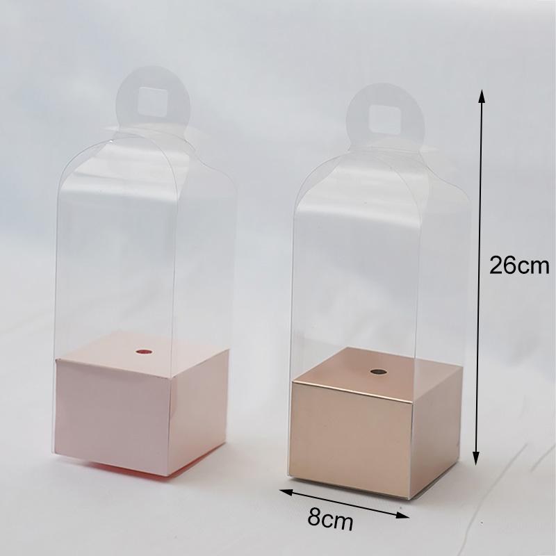 1Pcs Transparent Packaging Box Valentine Rose Bear Flower Gift DIY Wedding Christmas Boxes Cake Wrap
