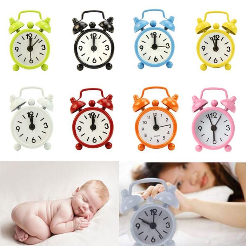 Fashion Beautiful Cartoon Tile Number Round Table Alarm clock for Kid Home Decor