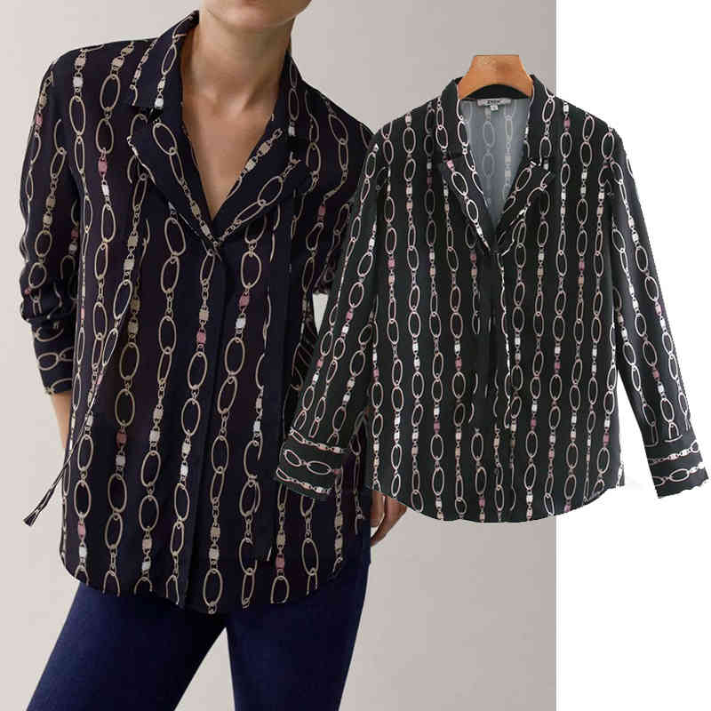 Women' Blouses & Shirts New Women Fashion Chain printing Turn-down Collar Long Sleeve Chiffon Blouse Shirt Casual Loose Tops U75F, Black
Women' Blouses & Shirts New Women Fashion Chain printing Turn-down Collar Long Sleeve Chiffon Blouse Shirt Casual Loose Tops U75F, Black