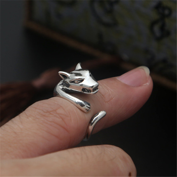 High quality 925 sterling silver men's wolf band rings European American Gothic punk style handmade designer vintage luxury jewelry accessories g