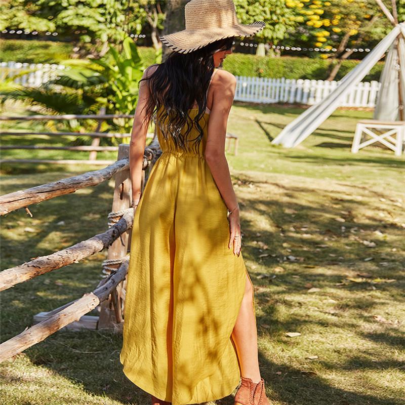 Leisure Vacation Style Spring And Summer Mid-length High-waist Temperament Sexy Jumpsuit Women' Jumpsuits & Rompers, Yellow
Leisure Vacation Style Spring And Summer Mid-length High-waist Temperament Sexy Jumpsuit Women' Jumpsuits & Rompers, Yellow