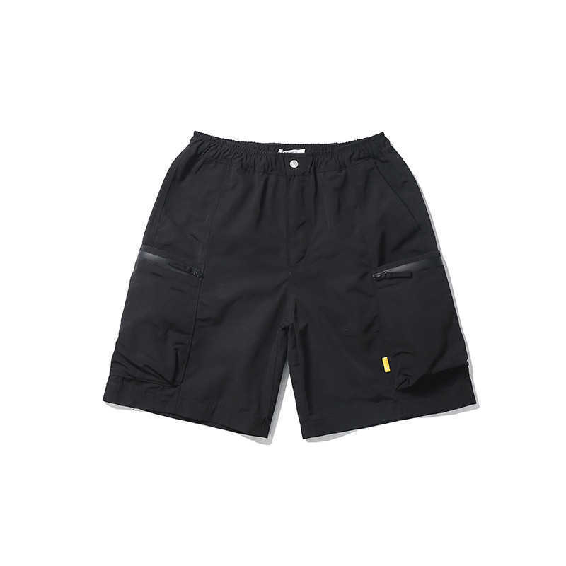 IEFB /men's wear summer casual overalls loose big size color block patchwork zipper pocket trousers men's shorts 9Y1079 210629