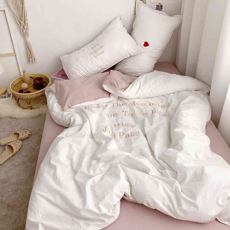 Northern Europe Washed Cotton Ins Classic Bedding Set Winter Fresh Style Cover Bed Linen Fitted Sheet Pillowcases 201128
Northern Europe Washed Cotton Ins Classic Bedding Set Winter Fresh Style Cover Bed Linen Fitted Sheet Pillowcases 201128