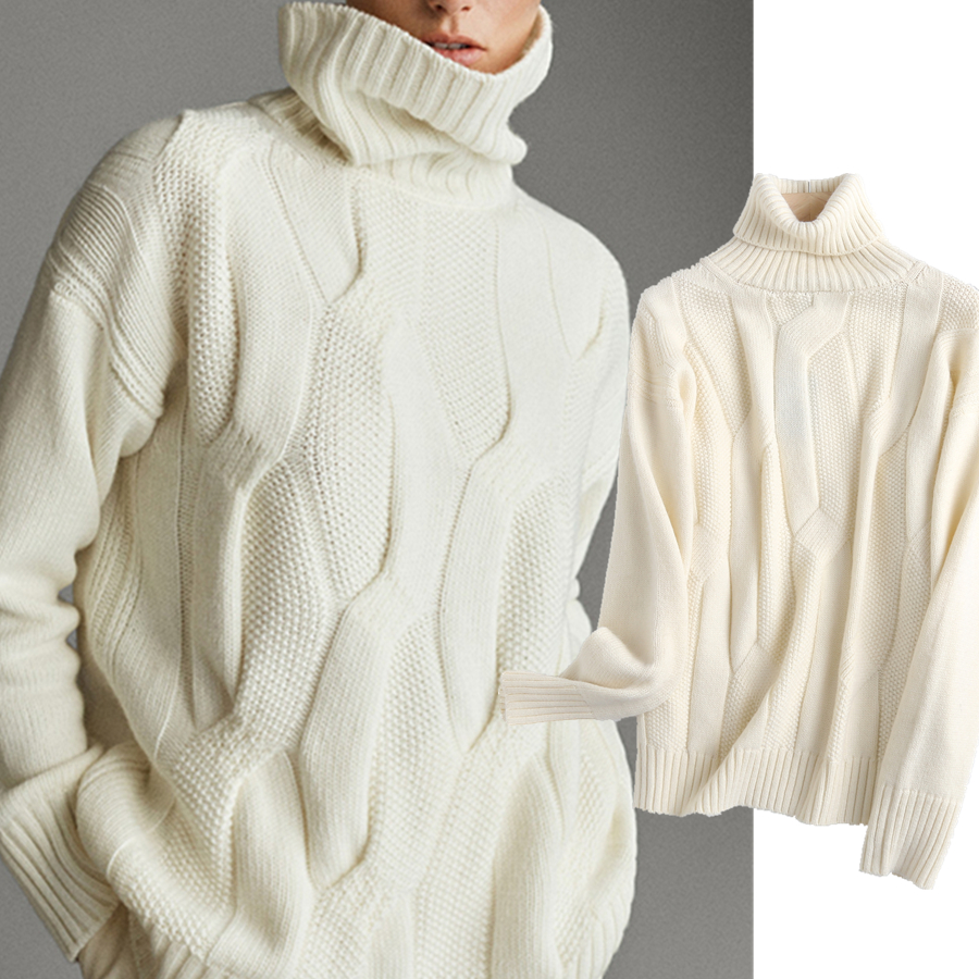 Withered Winter Sweaters Women England Office Lady Fashion Vintage Twisted flower Loose Turtleneck Sweaters Women Pullovers Tops, Ivory
Withered Winter Sweaters Women England Office Lady Fashion Vintage Twisted flower Loose Turtleneck Sweaters Women Pullovers Tops, Ivory