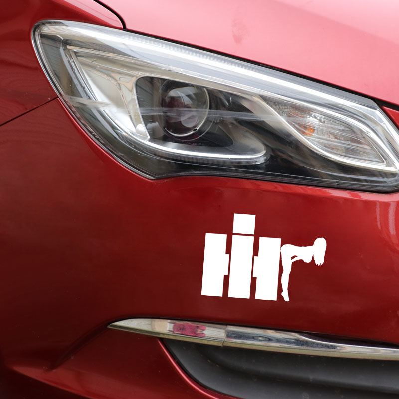 17.2CM*11.8CM Fashion Reflective Vinyl IH Girl Car Window Sticker Decal Black Silver Graphical