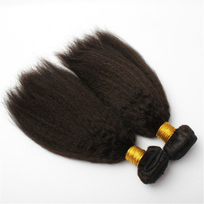 100% Natural Peruvian Human Hair - Kinky Straight Extension Bundles