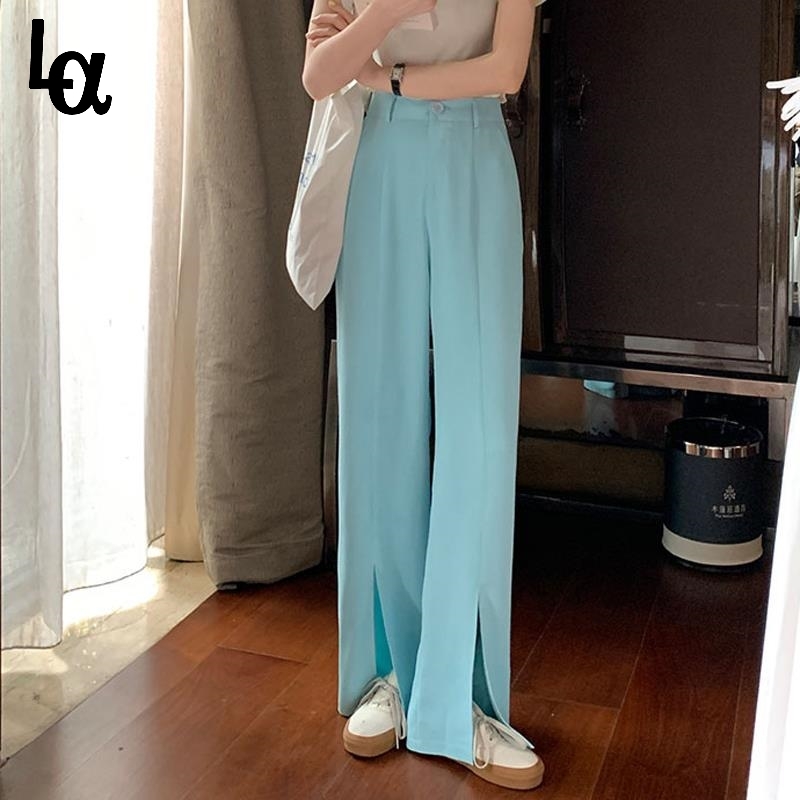 Fashion Stylish Chic High Waist Wide Leg Solid Female Trousers Spring Summer Loose Pockets Slits Women Suit Pants 210519, Pink
Fashion Stylish Chic High Waist Wide Leg Solid Female Trousers Spring Summer Loose Pockets Slits Women Suit Pants 210519, Pink