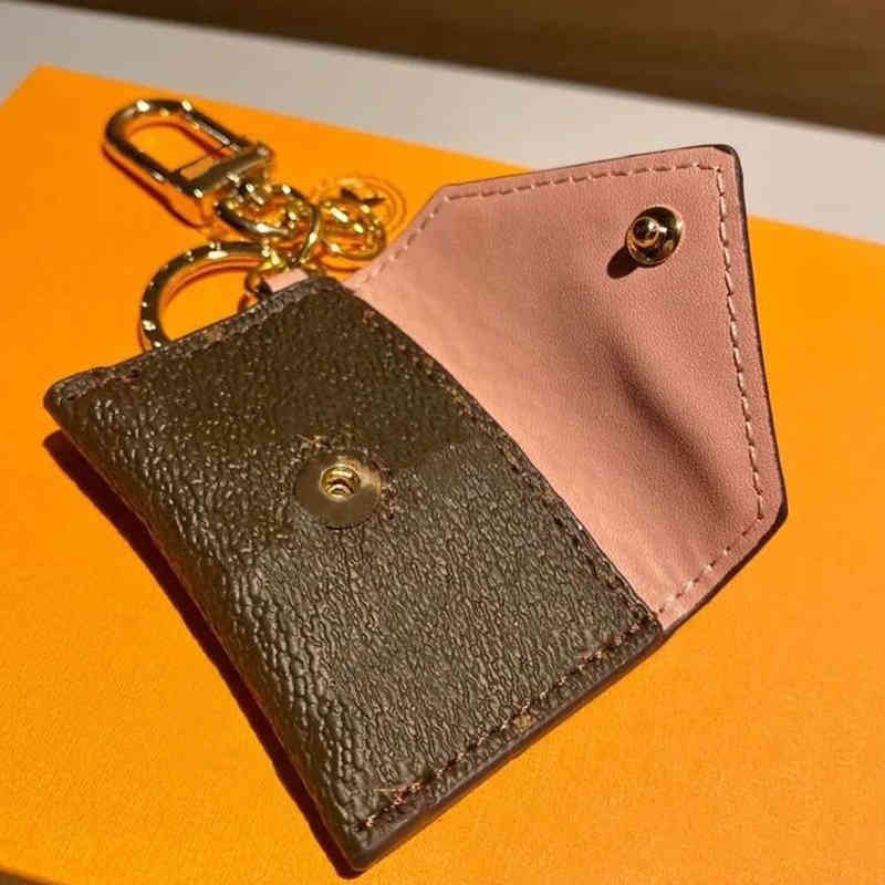 High Quality Coin Purse Fashion keychain Wallet Pendant Car Chain Brown Flower Mini Bag Small Jewelry Gift Accessories key ring