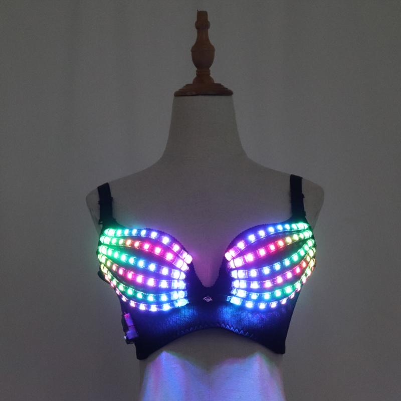 Party Decoration Full Color LED Bra Discolored Sexy Underwear Dress Belly Dance Light Up Luminous Costumes Glowing Bikini Outfits
Party Decoration Full Color LED Bra Discolored Sexy Underwear Dress Belly Dance Light Up Luminous Costumes Glowing Bikini Outfits