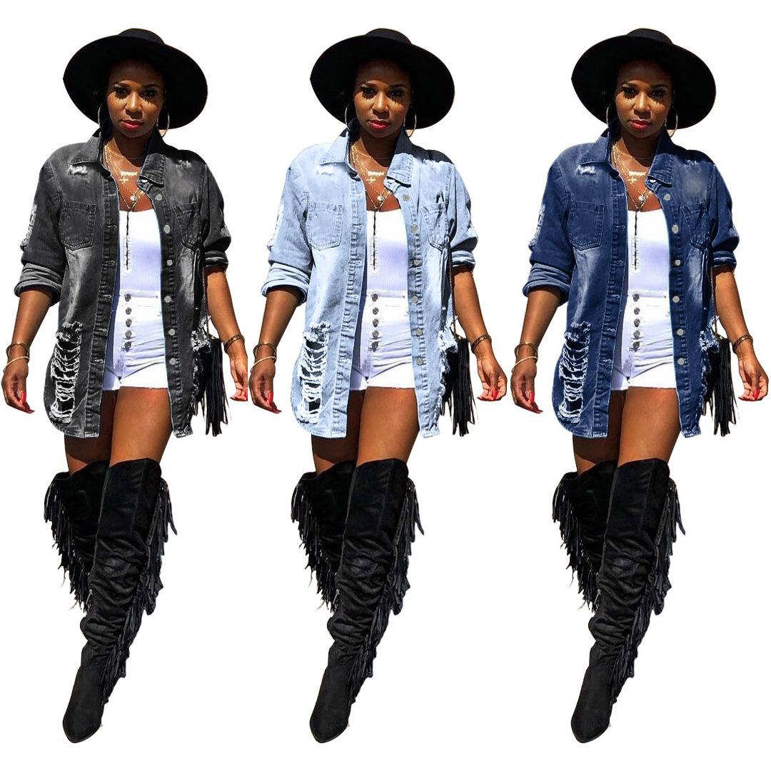 Designer Denim jackets Jeans Jacket Women Sexy Ripped Oversized Gothic Winter Fashion Long Sleeve Denims Casual Loose Coats, Black;brown
Designer Denim jackets Jeans Jacket Women Sexy Ripped Oversized Gothic Winter Fashion Long Sleeve Denims Casual Loose Coats, Black;brown