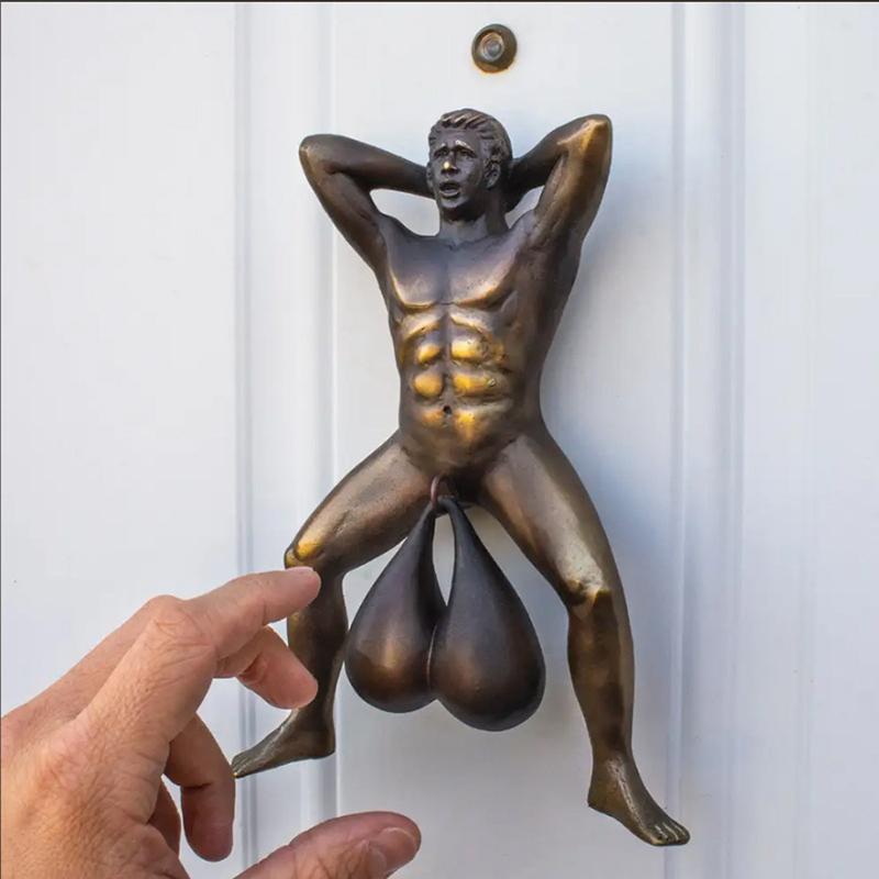Decorative Objects & Figurines Creative Men Spoof Doorbell Sounds Funny Home Door Knocker Resin Handicraft Pendant Wall Decor Hanging