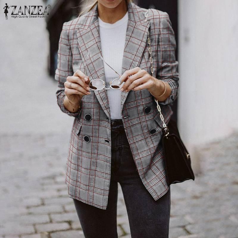 Elegant Office Blazers Suits Women Plaid Checked Blazer Autumn Long Sleeve Thin Coats Casual Jackets Spring Outwear Women's &, Red
Elegant Office Blazers Suits Women Plaid Checked Blazer Autumn Long Sleeve Thin Coats Casual Jackets Spring Outwear Women's &, Red