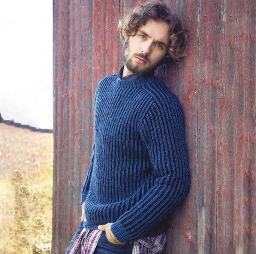 Pull Homme Luxe Winter Male Casual O-neck Slim Black Knit Sweater Mens Fashion Striped Pattern Blue Knitted Pullovers Trui Heren 210604