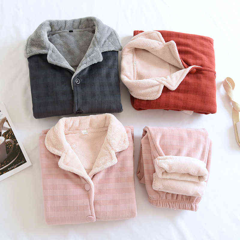 Couple Winter Pajama Set Thick Warm Flannel Homewear Plus Velvet Lounge Wear Female Home Service Clothes Suit Long-sleeve Pijama 211109, Female red
Couple Winter Pajama Set Thick Warm Flannel Homewear Plus Velvet Lounge Wear Female Home Service Clothes Suit Long-sleeve Pijama 211109, Female red