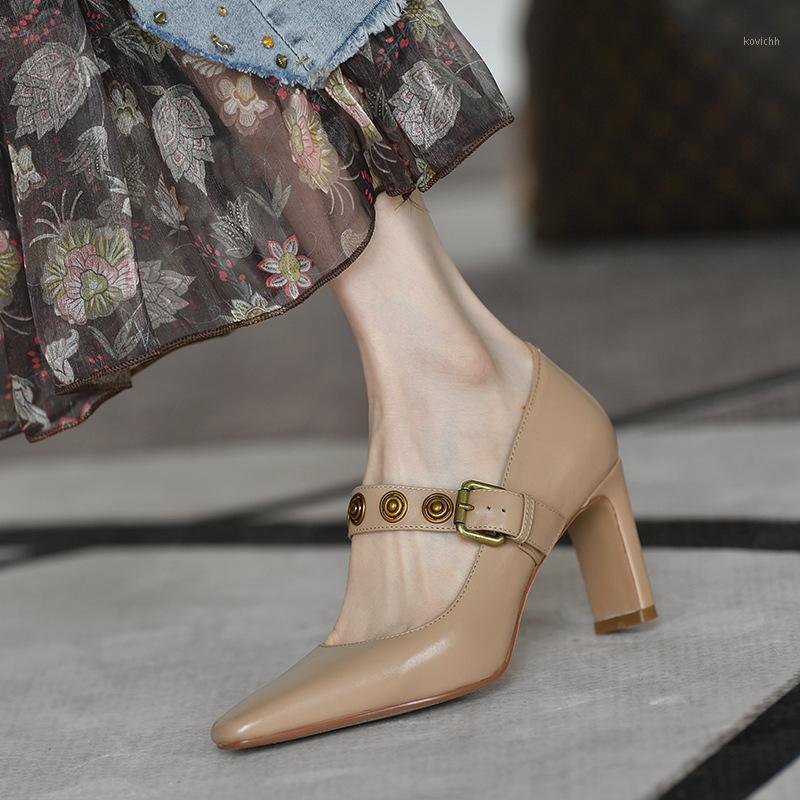 Dress Shoes Vintage Shallow Mouth Thick Heel Women Small Square Toe With Buckle Strap Rivet Mary Jane Retro High, Nude
Dress Shoes Vintage Shallow Mouth Thick Heel Women Small Square Toe With Buckle Strap Rivet Mary Jane Retro High, Nude