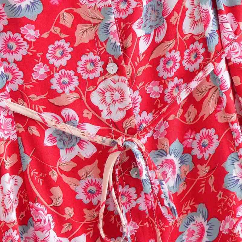 Women Floral Print Suspender Mini Dress Female Single Breasted Clothes Casual Lady Loose Vestido D7528 210430
